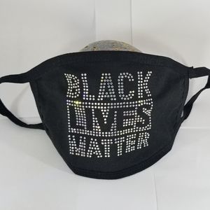 Black Lives Matter Rhinestone Face Mask